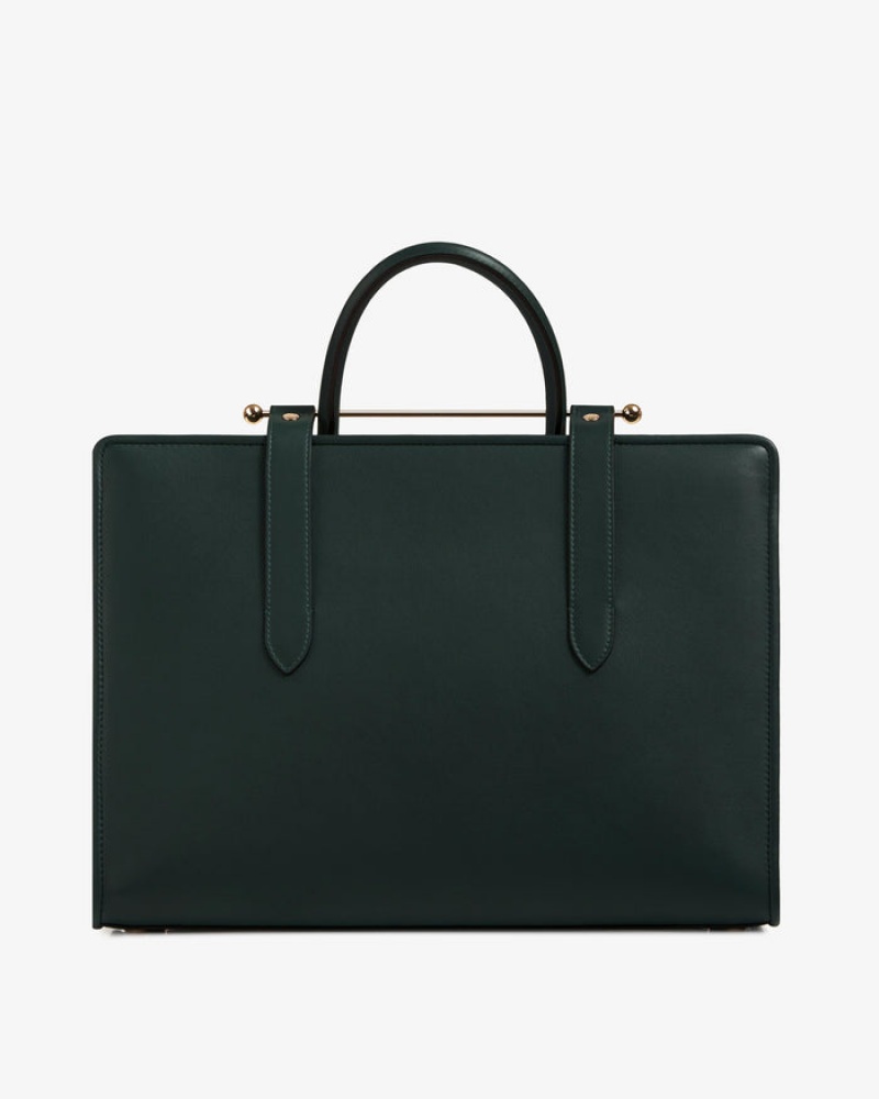 Green Strathberry The Tote Top Handle Bag | UK MGHK-64190