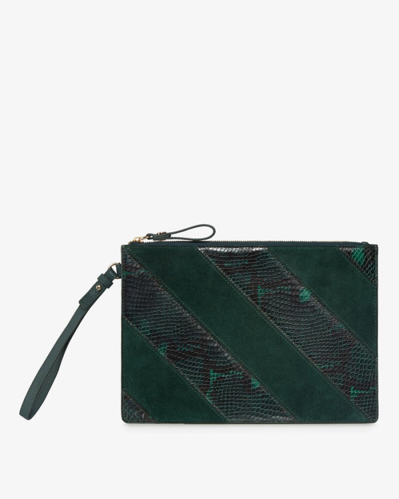 Green Strathberry Wristlet Clutch Bag | UK EGBX-93408