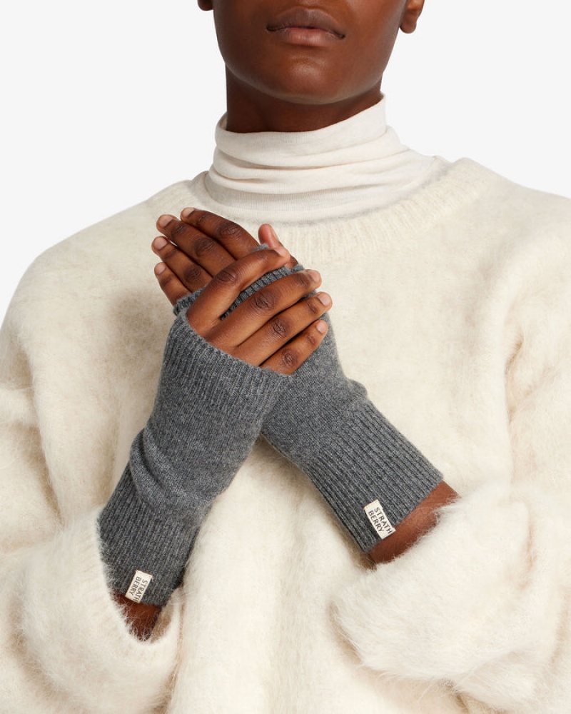 Grey Strathberry Cashmere Fingerless Gloves | UK YIZQ-67923