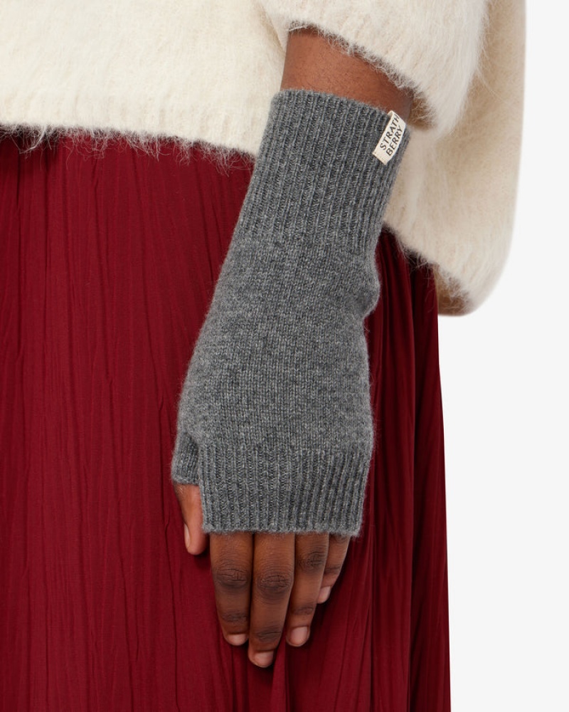 Grey Strathberry Cashmere Fingerless Gloves | UK YIZQ-67923