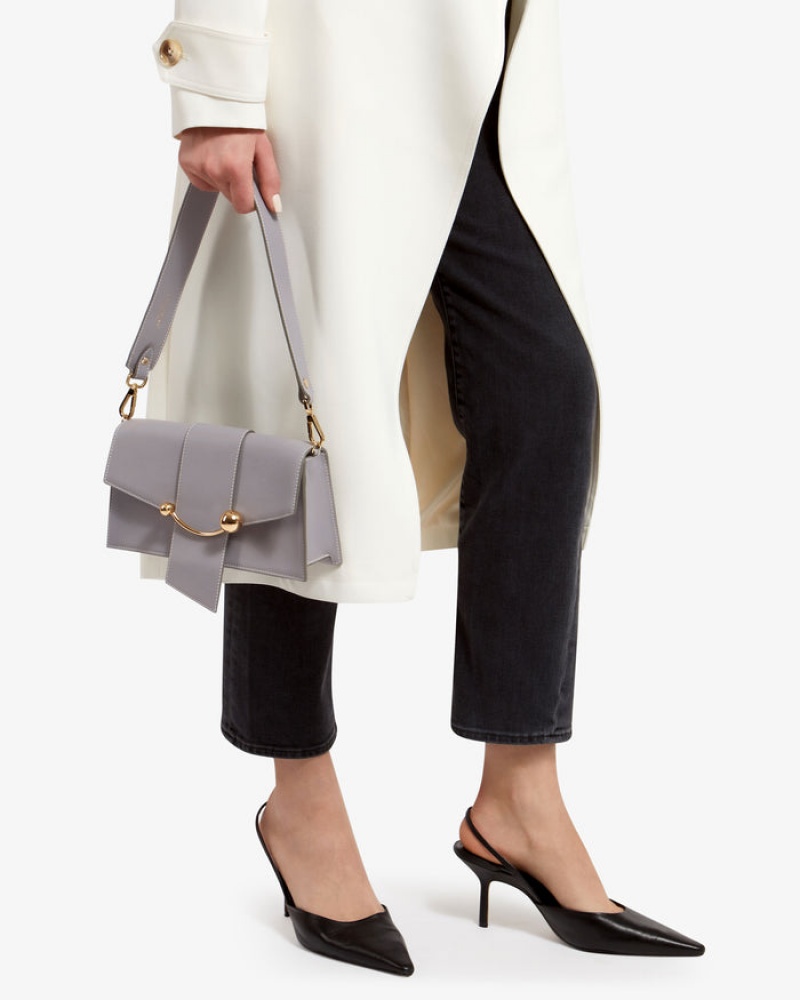 Grey Strathberry Crescent With Stitch Mini Bag | UK CFDB-60159