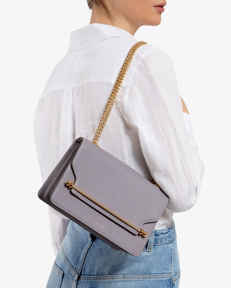 Grey Strathberry East/West With Stitch Crossbody Bag | UK YFOV-48501