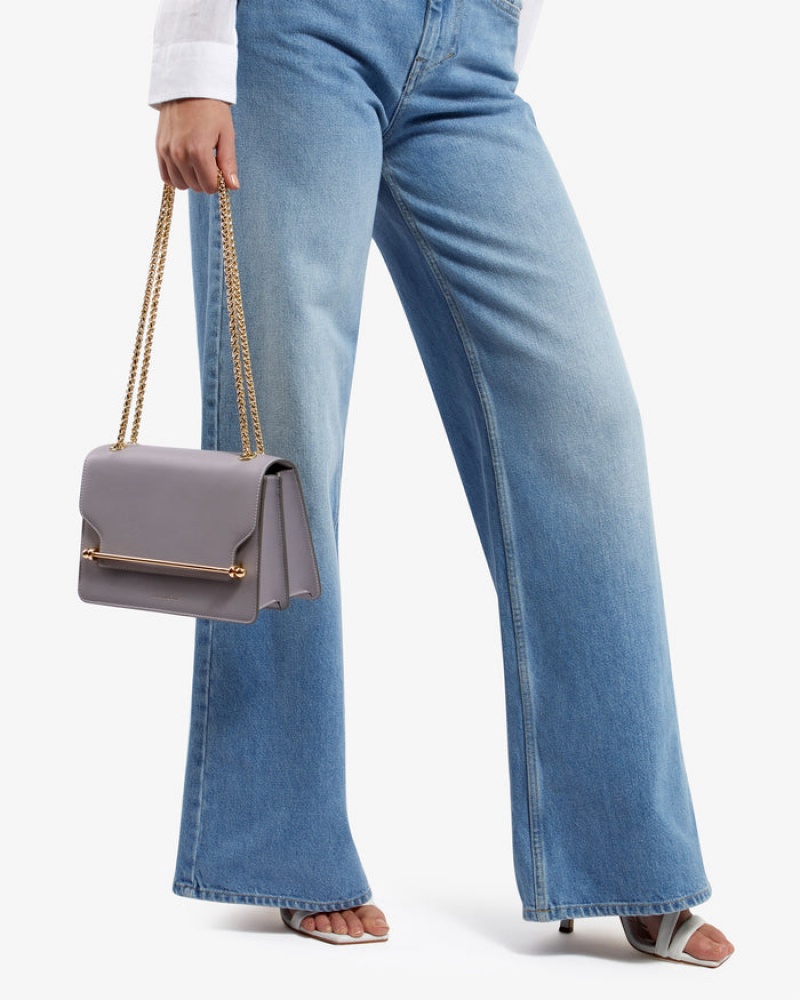 Grey Strathberry East/West With Stitch Crossbody Bag | UK YFOV-48501