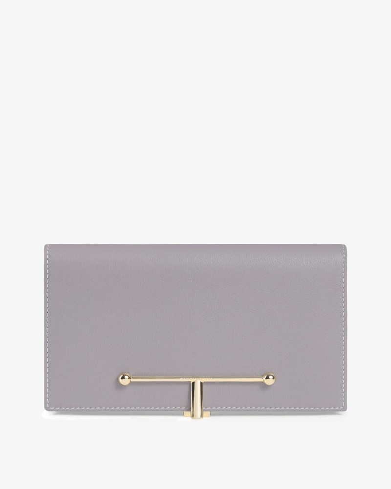 Grey Strathberry Large Melville Street With Stitch Wallet | UK JEWU-48173