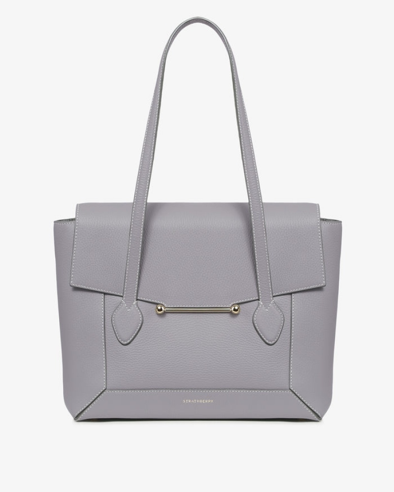 Grey Strathberry Mosaic Tote With Stitch Top Handle Bag | UK QOUC-08172