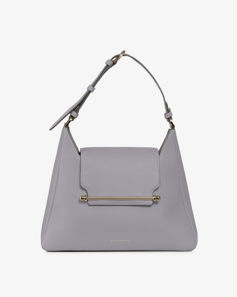 Grey Strathberry Multrees Midi Hobo With Stitch Shoulder Bag | UK UTOL-27594