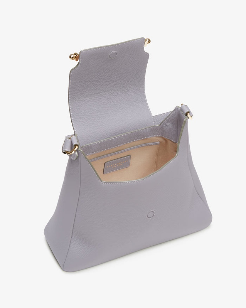 Grey Strathberry Multrees Midi Hobo With Stitch Shoulder Bag | UK UTOL-27594