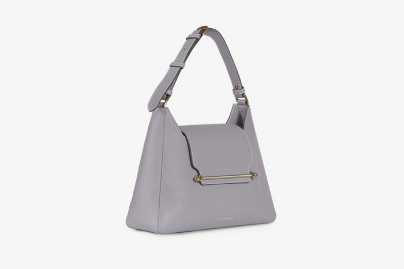 Grey Strathberry Multrees Midi Hobo With Stitch Shoulder Bag | UK UTOL-27594