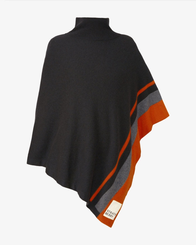 Grey Strathberry Pure Cashmere Asymmetric Poncho | UK IKOS-97503