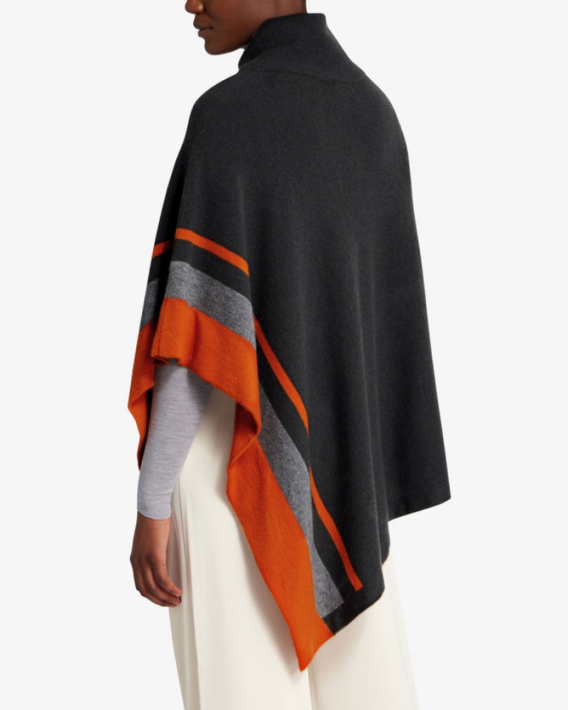 Grey Strathberry Pure Cashmere Asymmetric Poncho | UK IKOS-97503