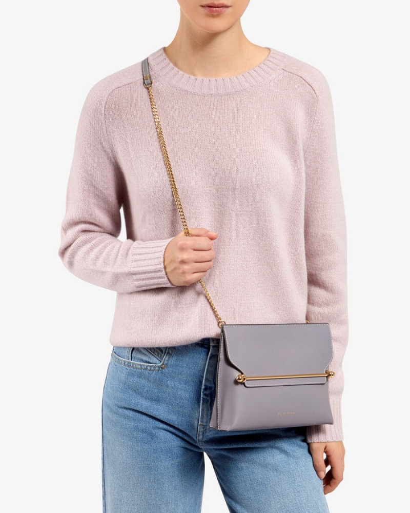 Grey Strathberry Stylist With Stitch Clutch Bag | UK NOSC-42157