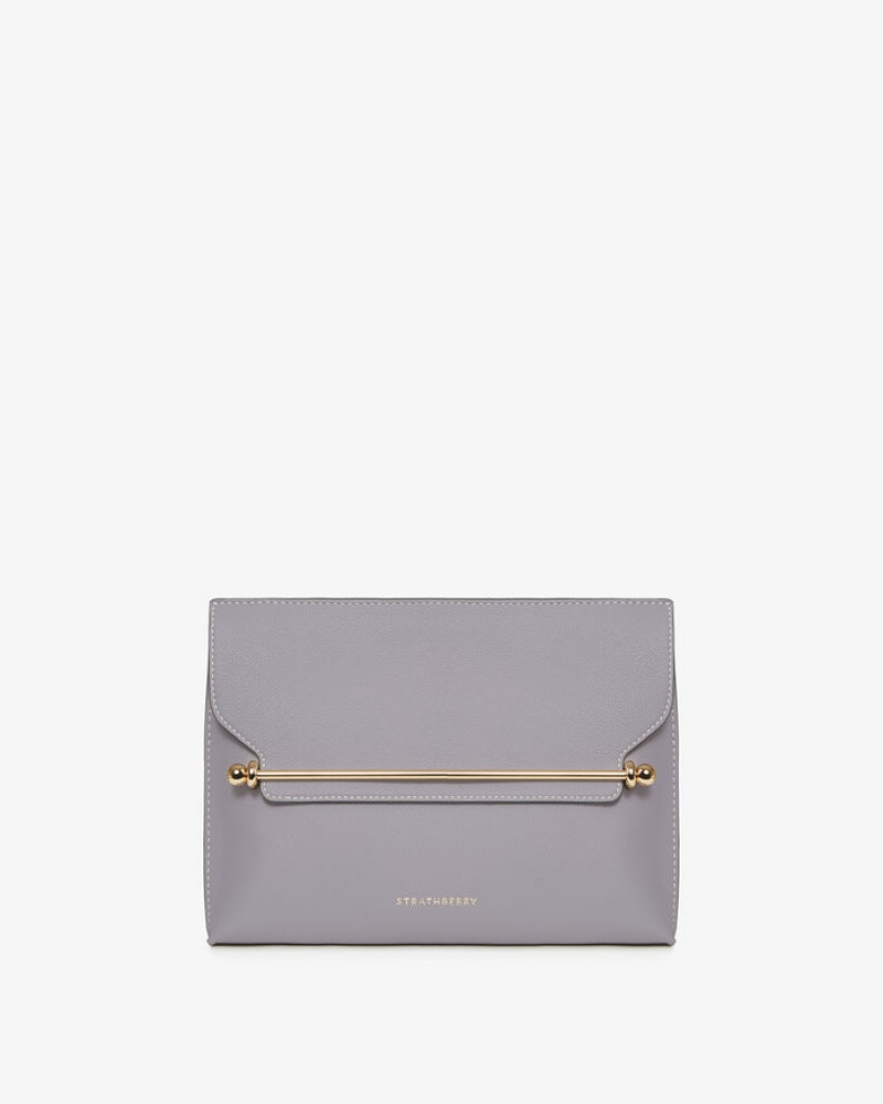 Grey Strathberry Stylist With Stitch Clutch Bag | UK NOSC-42157