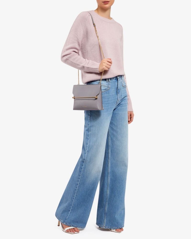 Grey Strathberry Stylist With Stitch Clutch Bag | UK NOSC-42157