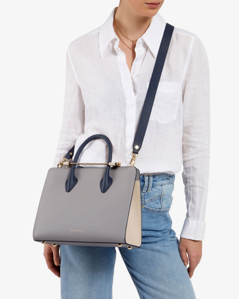 Grey Strathberry The Midi Tote Crossbody Bag | UK UJWL-89465