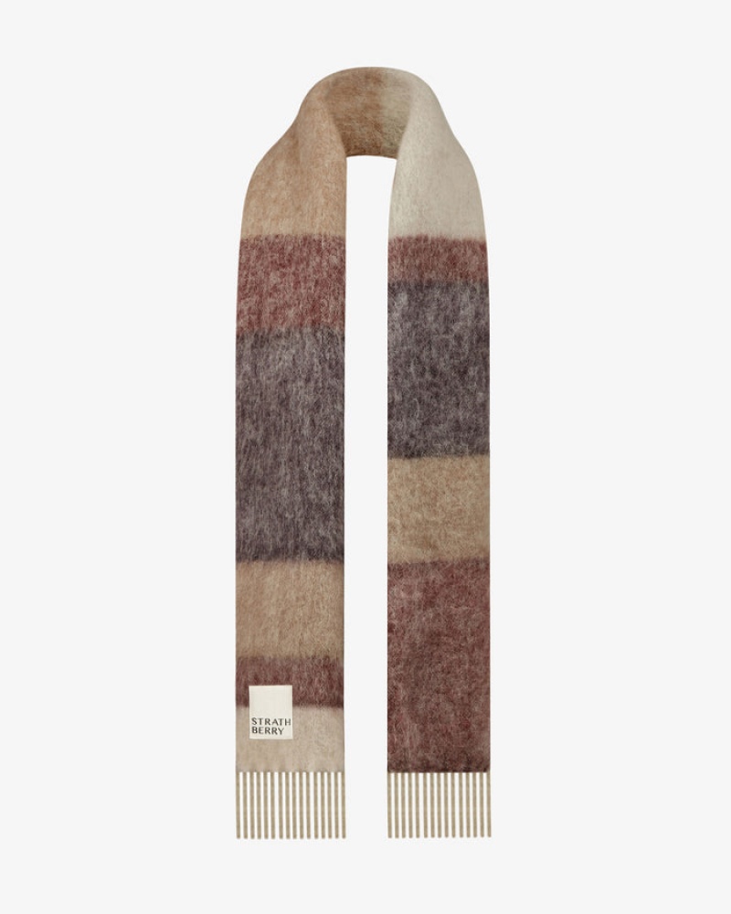 Multicolor Strathberry Mohair Blend Stripe Scarf | UK VZCD-48503