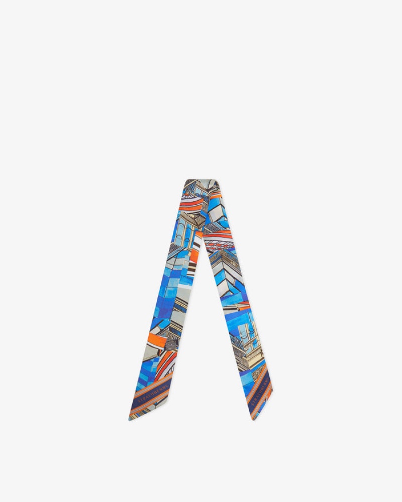 Multicolor Strathberry Silk Skinny Scarf | UK HJOI-71928