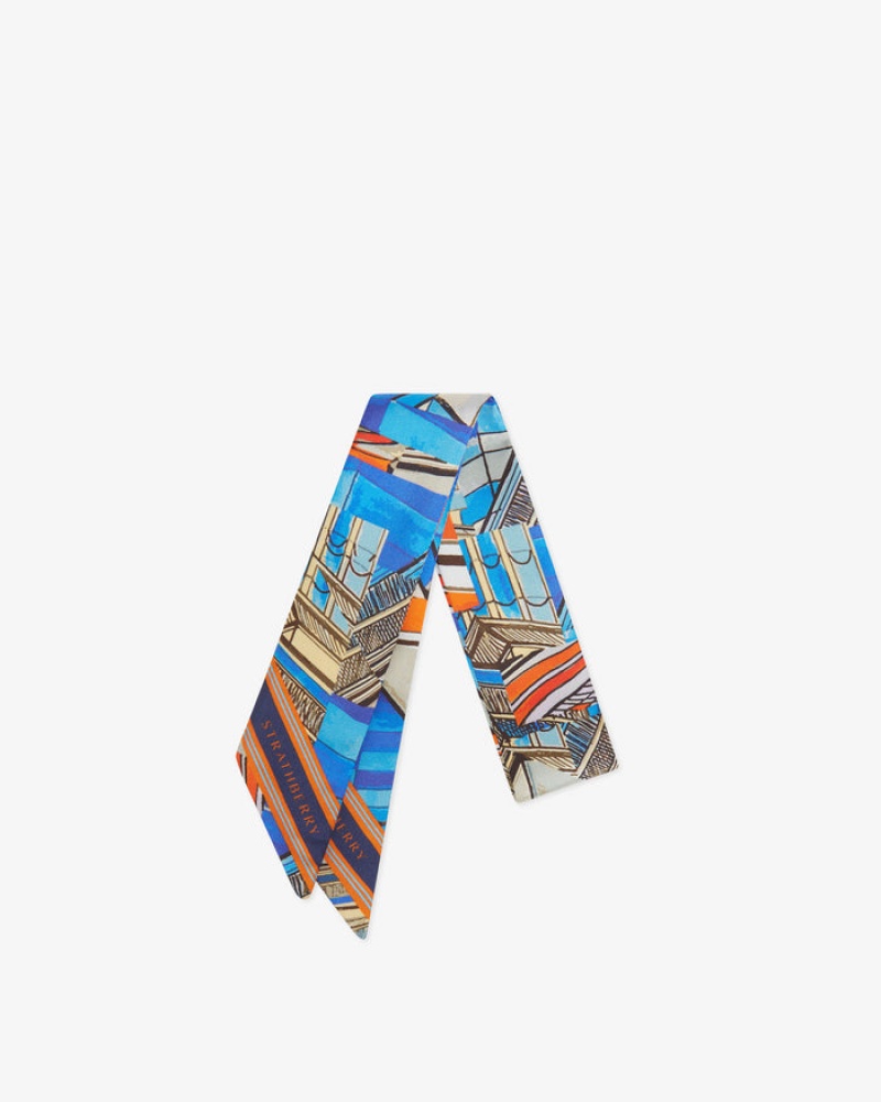 Multicolor Strathberry Silk Skinny Scarf | UK HJOI-71928