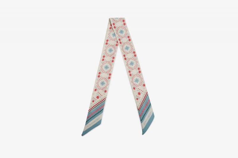 Multicolor Strathberry Silk Skinny Scarf | UK AGLW-10875