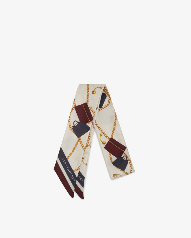 Multicolor Strathberry Silk Skinny Scarf | UK MBTF-62879