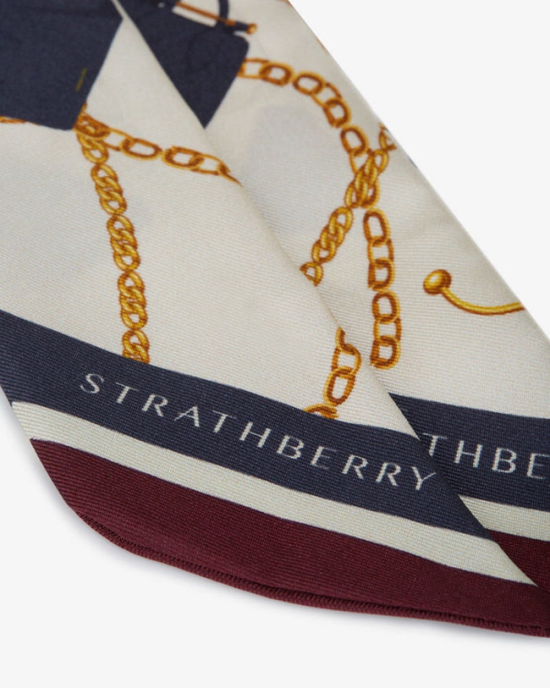 Multicolor Strathberry Silk Skinny Scarf | UK MBTF-62879