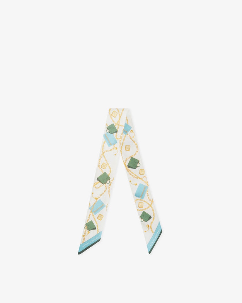 Multicolor Strathberry Silk Skinny Scarf | UK GMBX-21789