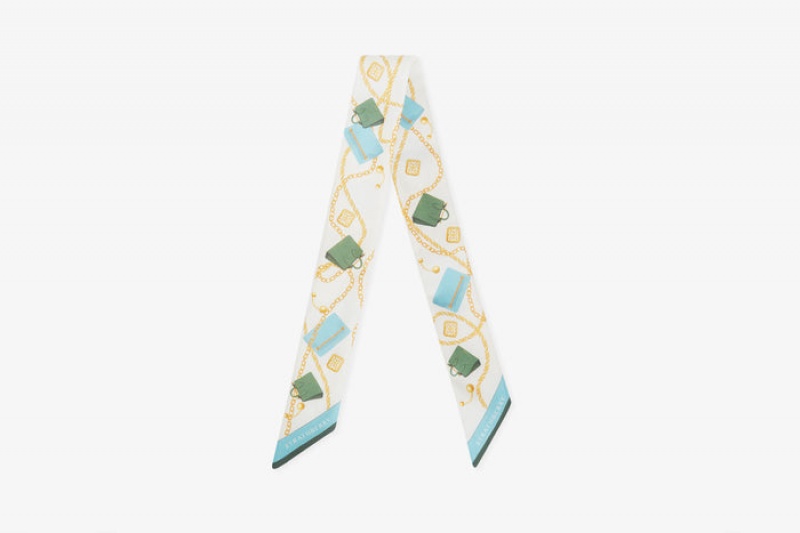 Multicolor Strathberry Silk Skinny Scarf | UK GMBX-21789