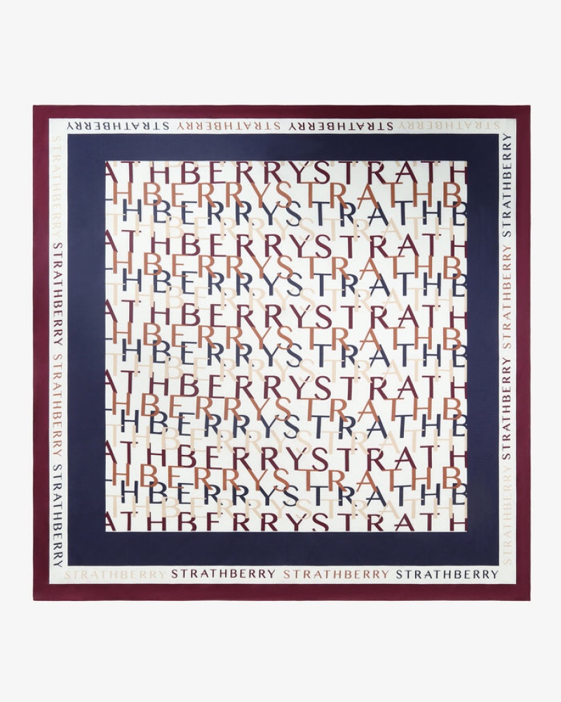 Multicolor Strathberry Silk Square Scarf | UK BPIM-81257