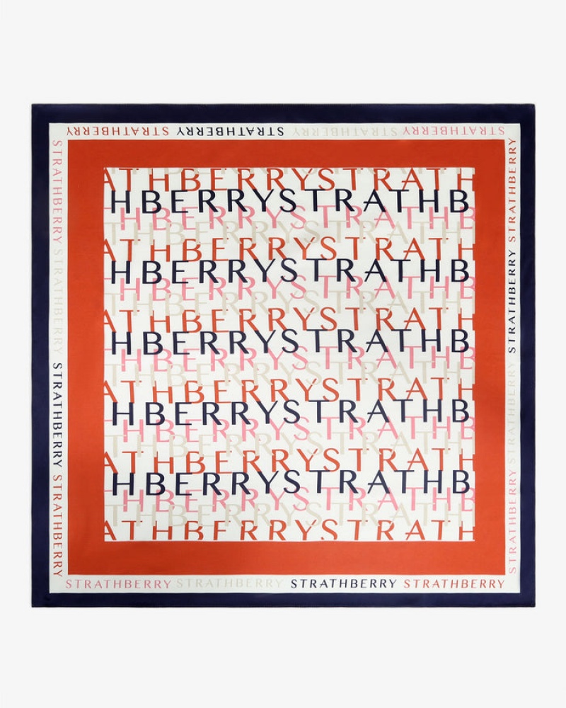 Multicolor Strathberry Silk Square Scarf | UK MGVQ-80564