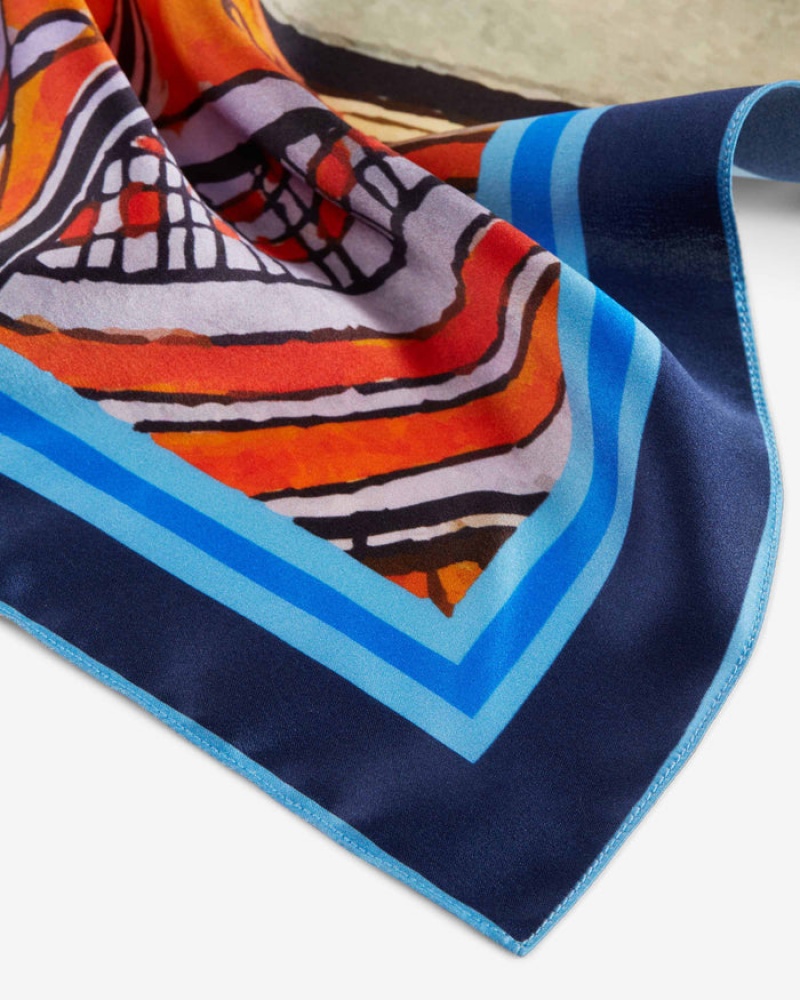 Multicolor Strathberry Silk Square Scarf | UK TCFU-73915