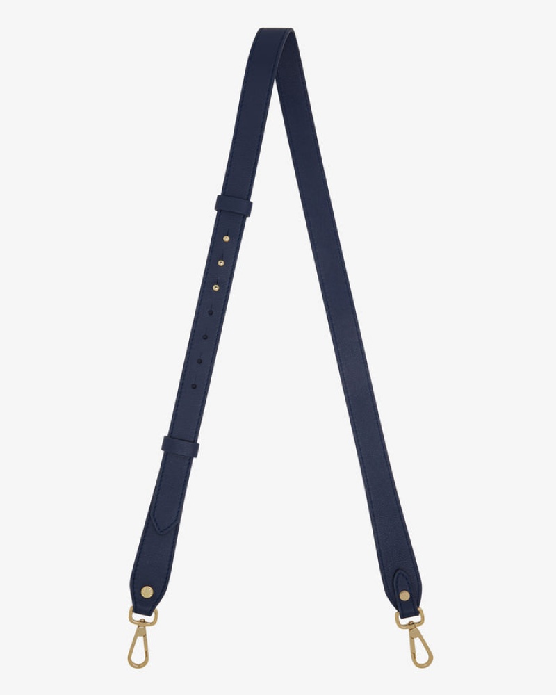 Navy Strathberry Adjustable Leather Bag Strap | UK YUJK-28596