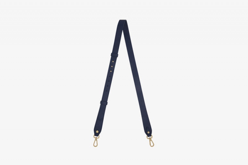 Navy Strathberry Adjustable Leather Bag Strap | UK YUJK-28596