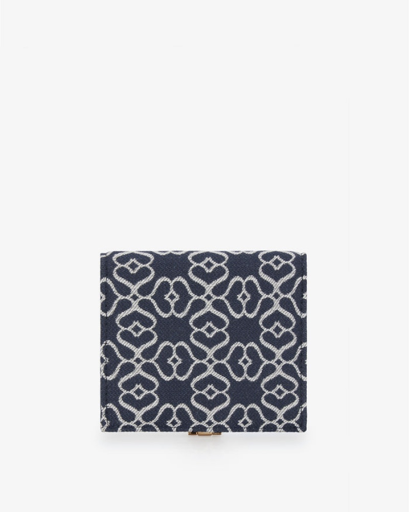 Navy Strathberry Crescent Leather Wallet | UK ZRIG-71489