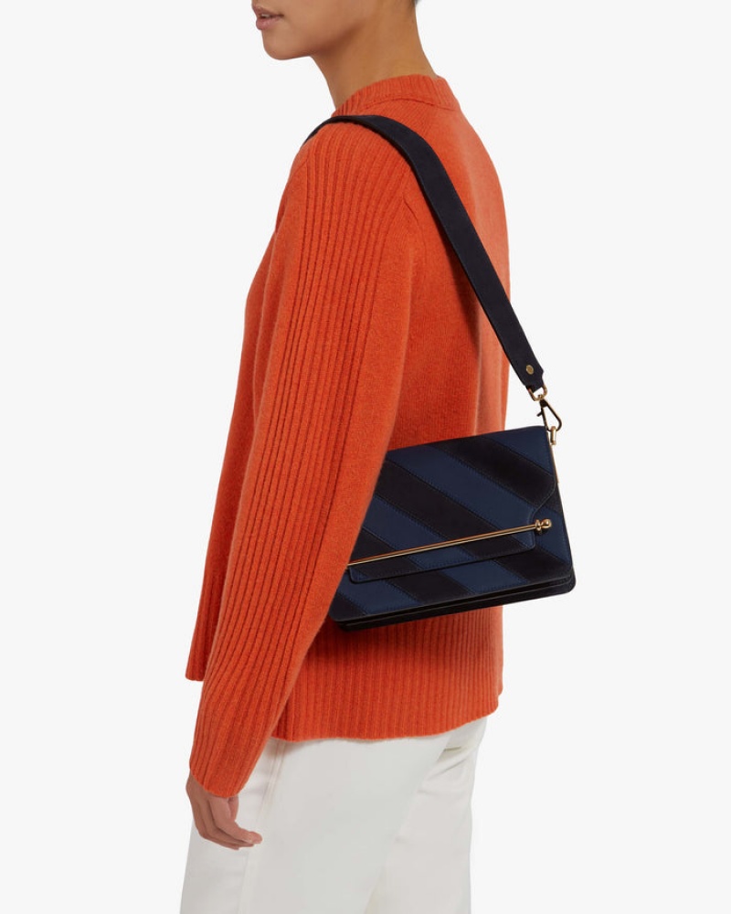 Navy Strathberry East/West Crossbody Bag | UK VOLB-80764