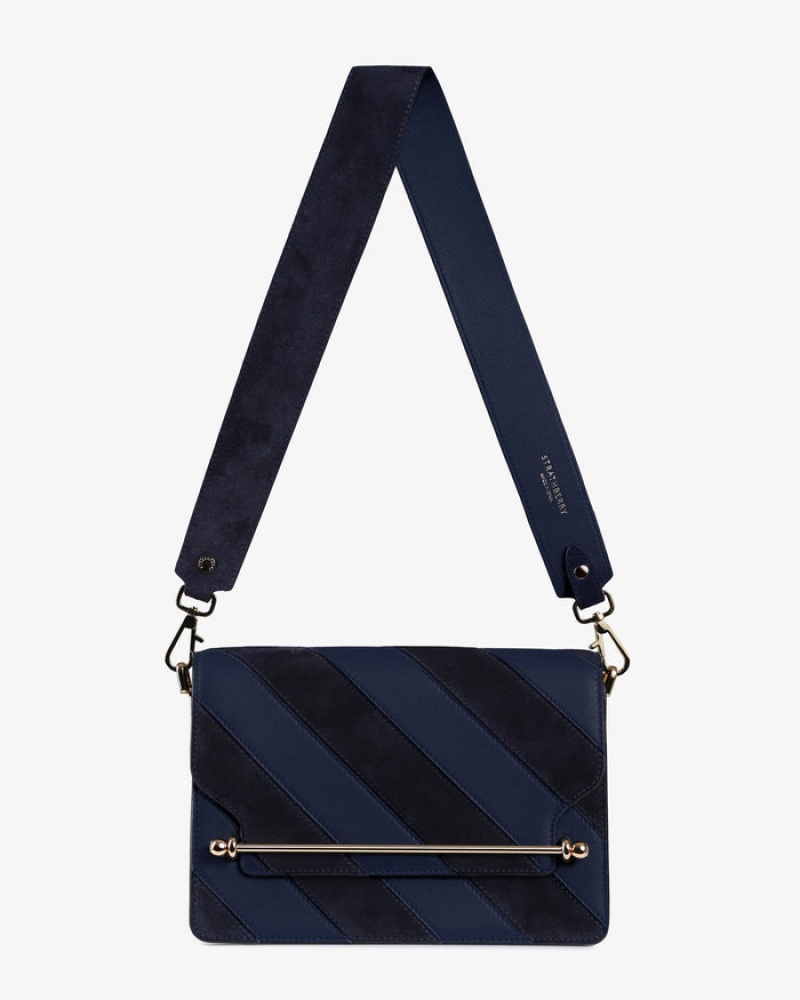 Navy Strathberry East/West Crossbody Bag | UK VOLB-80764