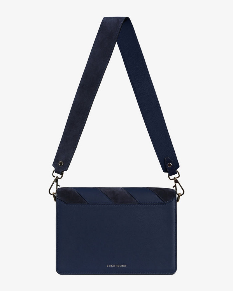 Navy Strathberry East/West Crossbody Bag | UK VOLB-80764