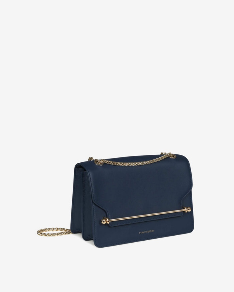 Navy Strathberry East/West Crossbody Bag | UK HKSG-90654