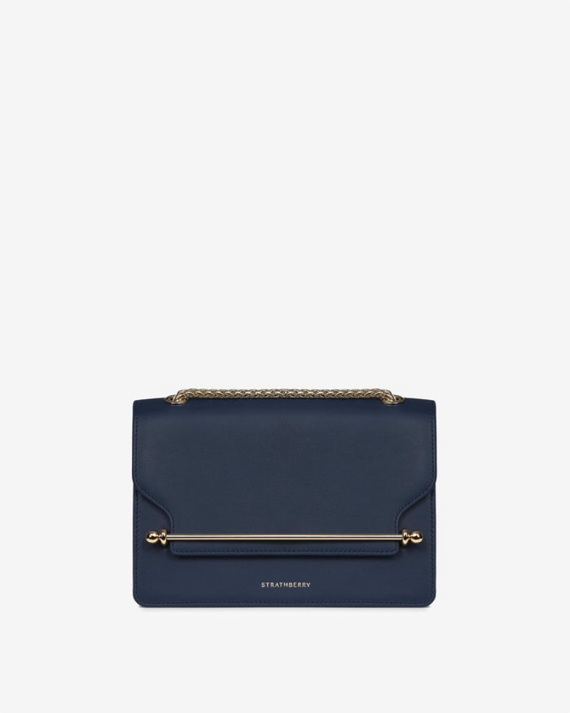 Navy Strathberry East/West Crossbody Bag | UK HKSG-90654