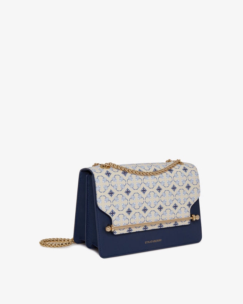 Navy Strathberry East/West Crossbody Bag | UK NDJK-17928