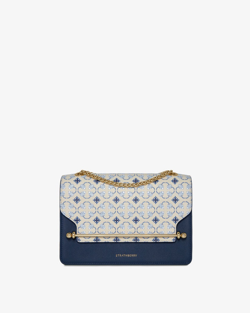 Navy Strathberry East/West Crossbody Bag | UK NDJK-17928