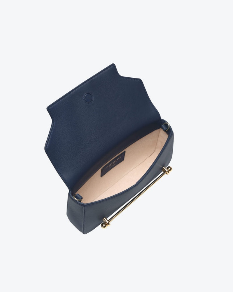 Navy Strathberry East/West Omni Clutch Bag | UK KBLZ-07869