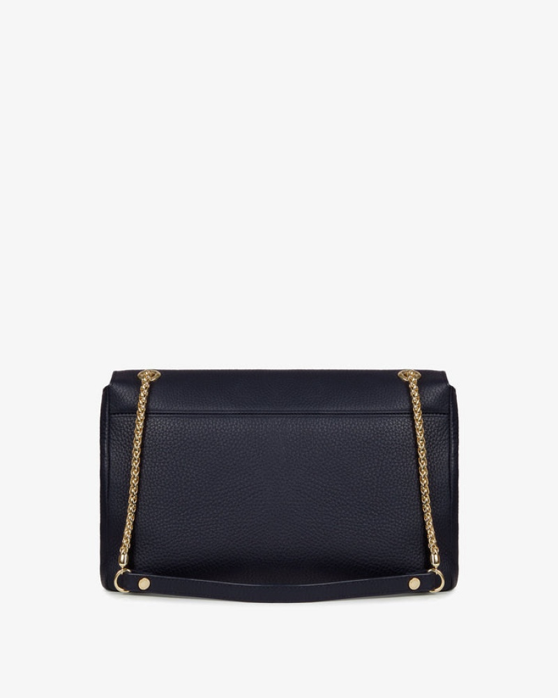 Navy Strathberry East/West Soft Crossbody Bag | UK JEST-27859