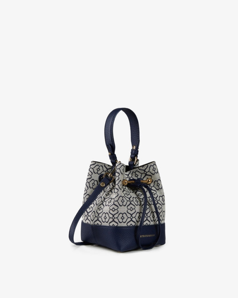 Navy Strathberry Lana Osette Leather Crossbody Bag | UK GIVQ-91856