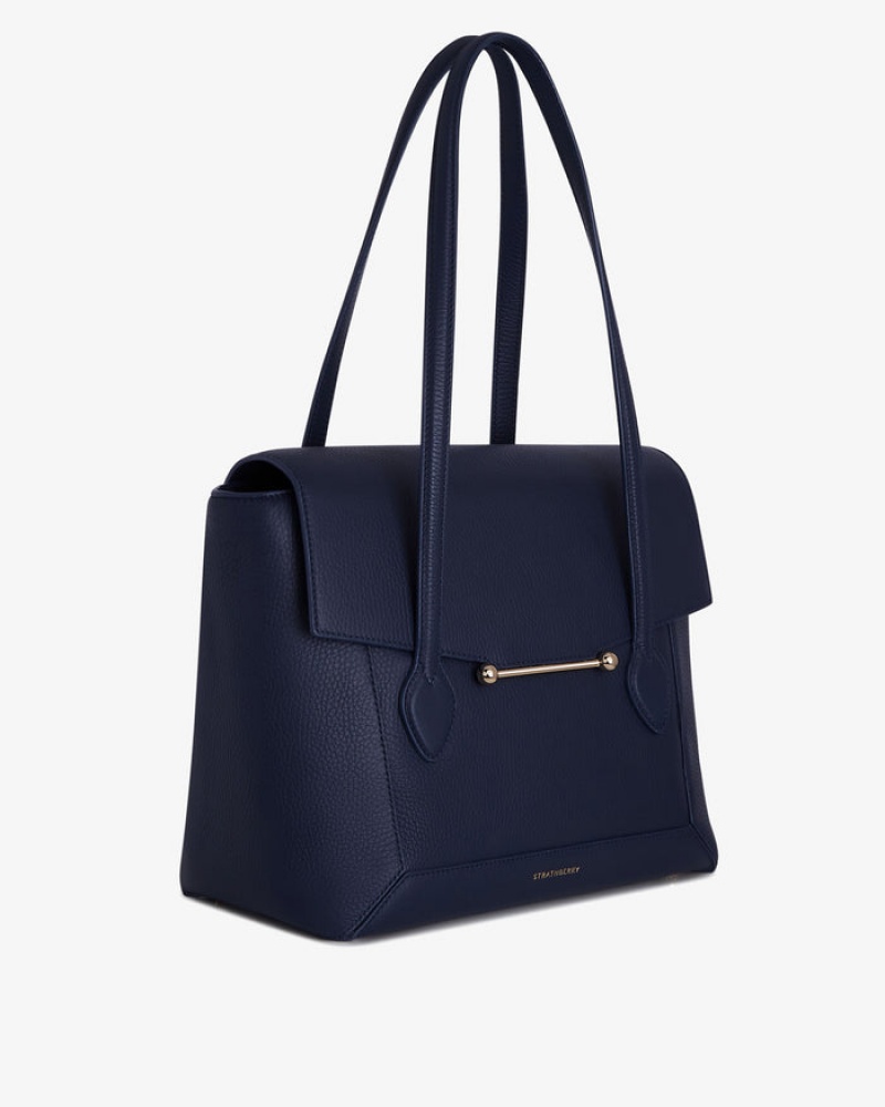 Navy Strathberry Mosaic Tote Top Handle Bag | UK QIJX-64378