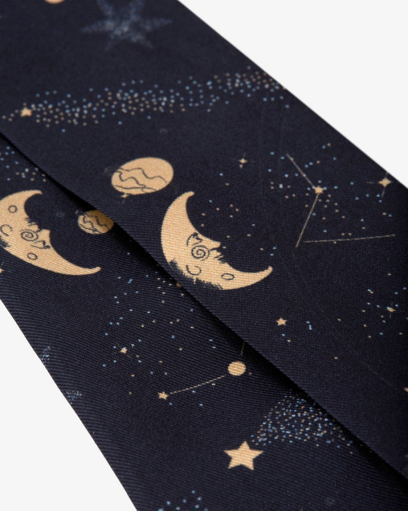 Navy Strathberry Silk Skinny Scarf | UK WRVI-21064