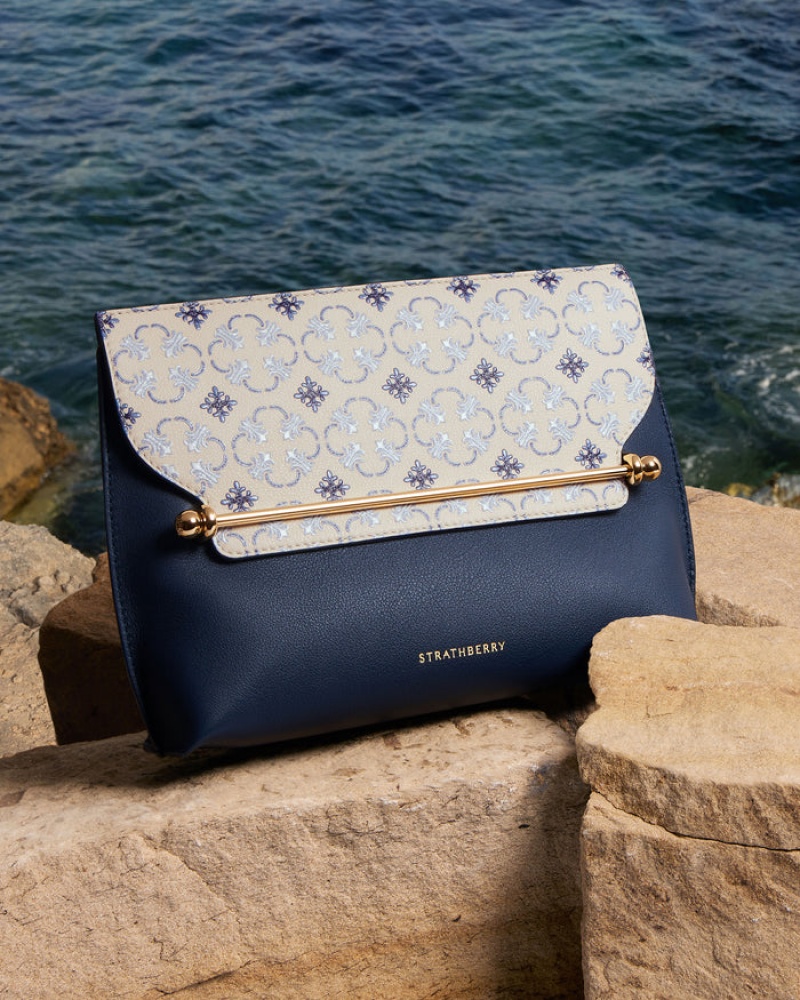 Navy Strathberry Stylist Clutch Bag | UK PAMN-62531