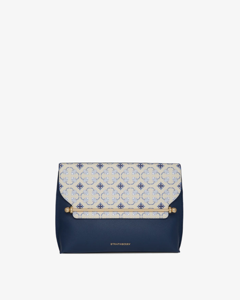 Navy Strathberry Stylist Clutch Bag | UK PAMN-62531