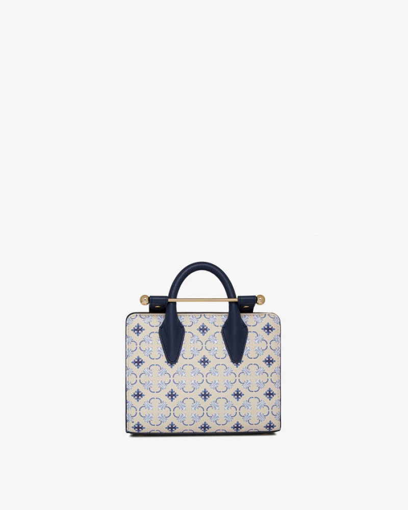 Navy Strathberry The Nano Tote Crossbody Bag | UK GJTY-37542