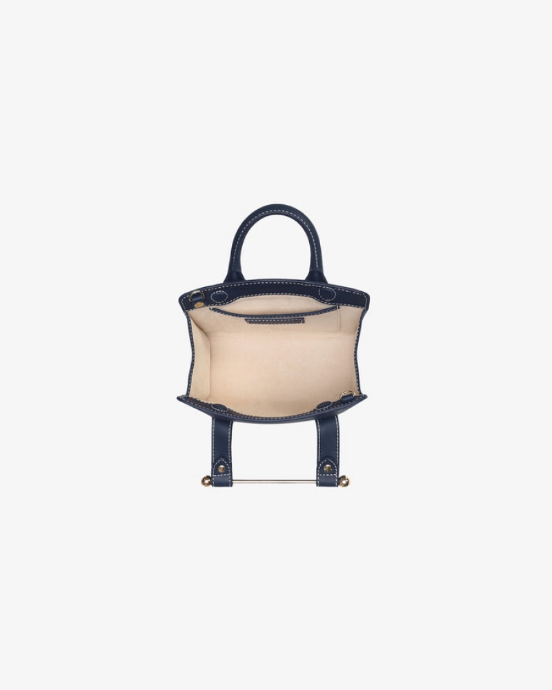 Navy Strathberry The Nano Tote With Stitch Mini Bag | UK TSZF-96708