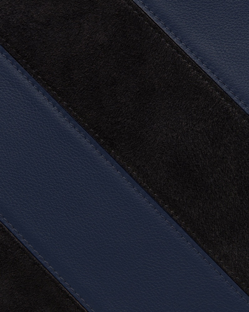 Navy Strathberry Wristlet Leather/Suede Clutch Bag | UK VEBG-38097