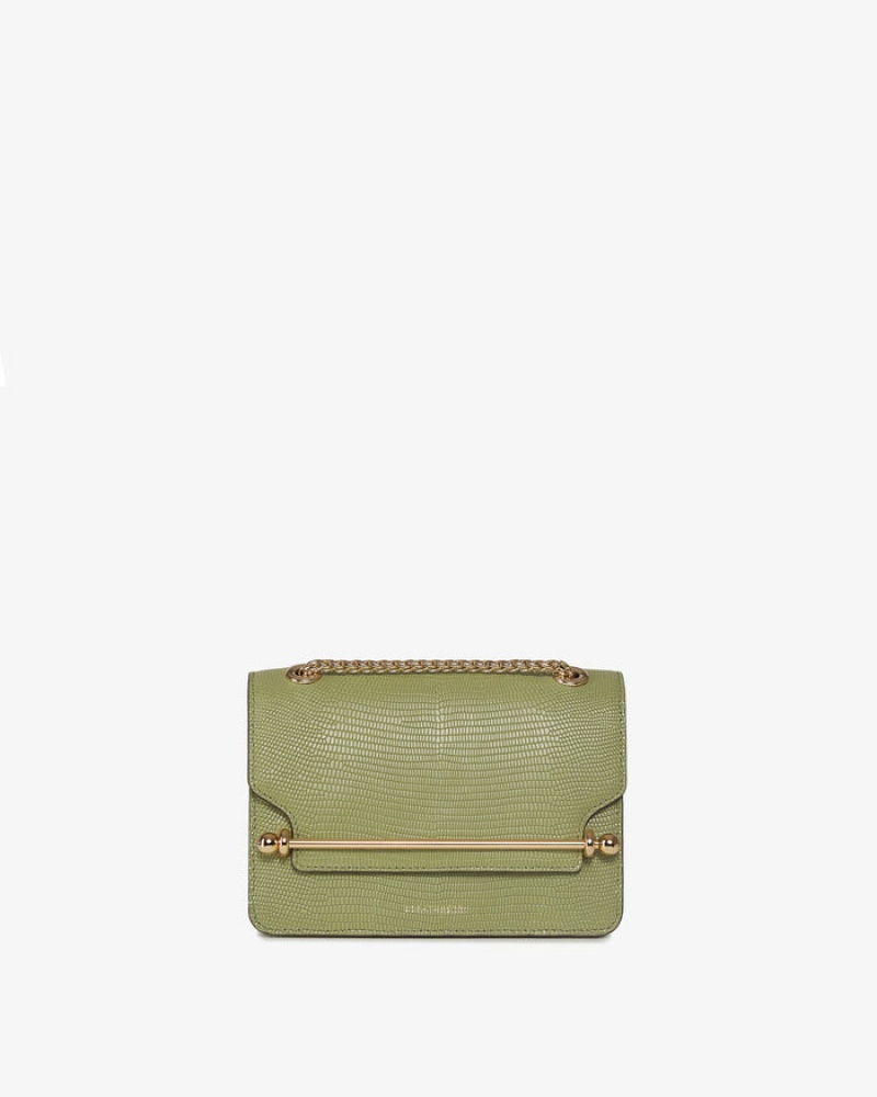 Olive Strathberry East/West Lizard-Embossed Leather Mini Bag | UK WBAS-07659